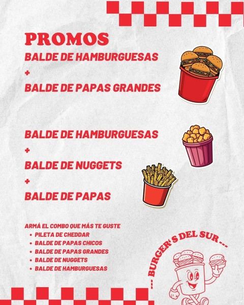 Balde de hamburguesas