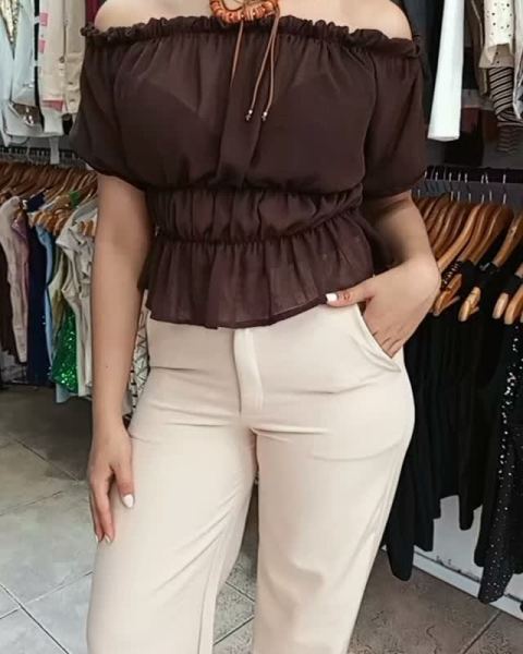 Sastrero wide leg, blusa en gasa