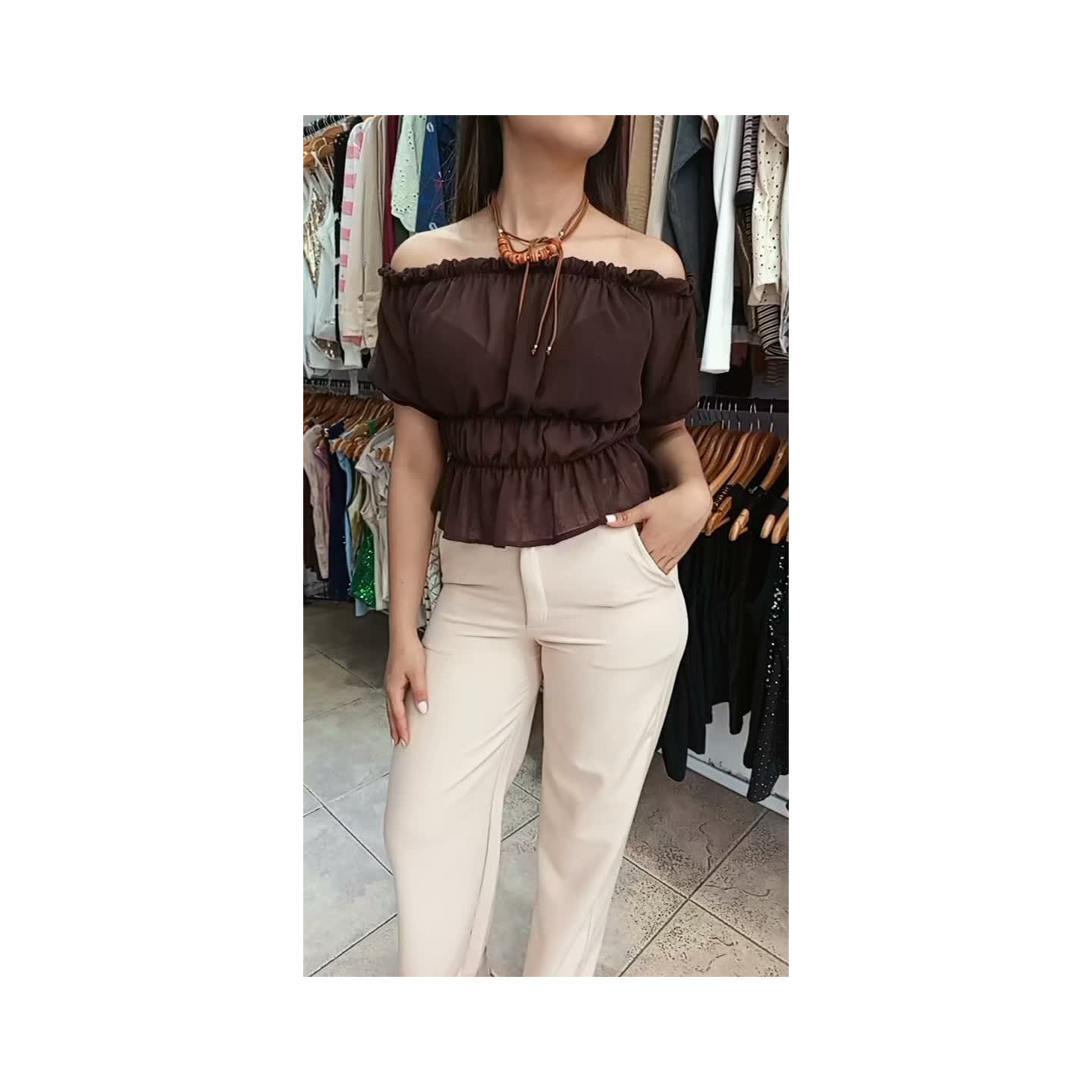 Sastrero wide leg, blusa en gasa