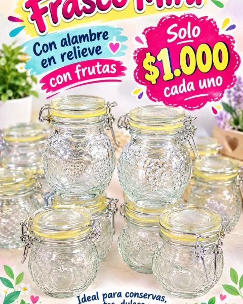 Frasco mini con cierre de alambre